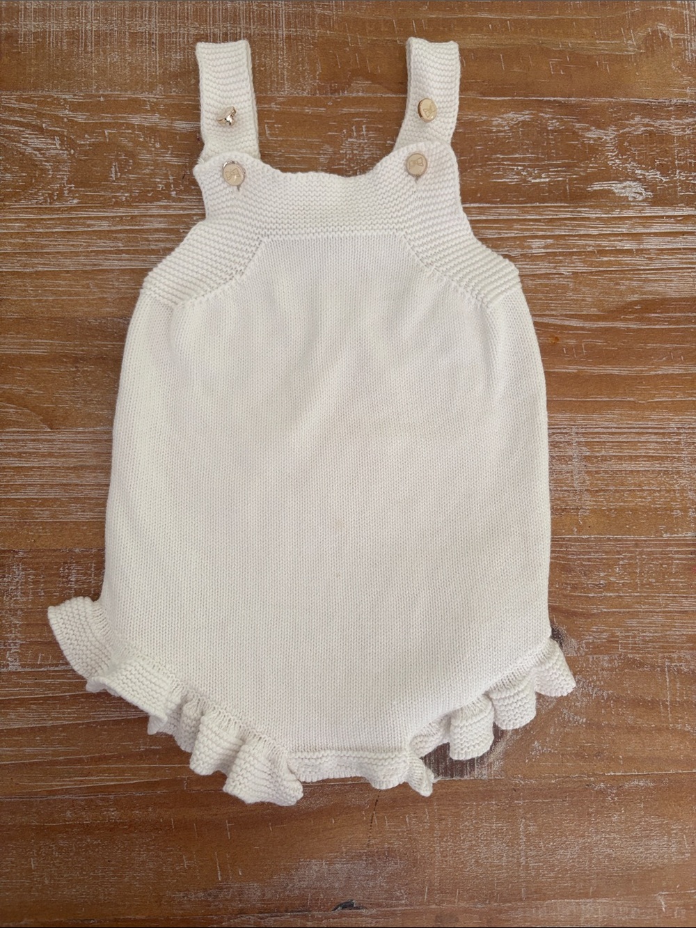 Knit Baby Romper with Ruffle Hem 6-12 Months Baby Girl Summer Outfits
